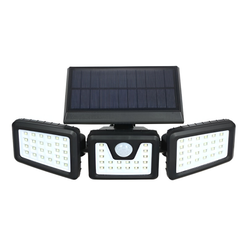 Στεγανός Ηλιακός Προβολέας LED 5W Φυσικό Λευκό με Αισθητήρα Κίνησης & Φωτοκύτταρο IP65 FL-1725A Μαύρο