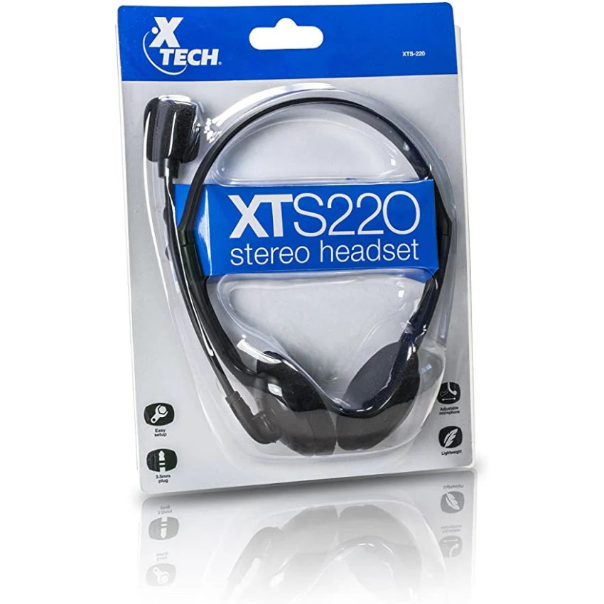 XTECH Ενσύρματα Aκουστικά Headset XTS 220 3.5mm - Χρώμα: Μαύρο