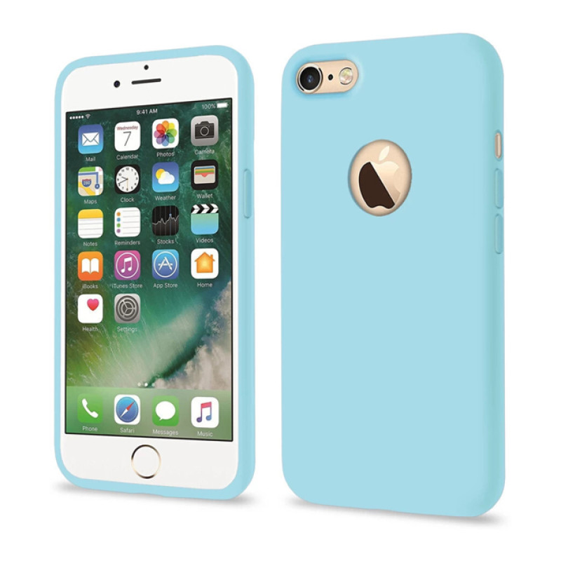 Θήκη Πλάτης Σιλικόνης Απλή για Apple iPhone 7 Plus/8 Plus - Χρώμα: Γαλάζιο