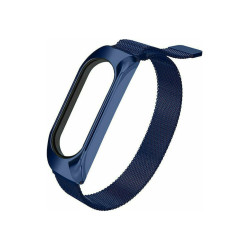 Metallic Strap for Xiaomi Mi Band 3/Mi Smart Band 4 - Color: Blue