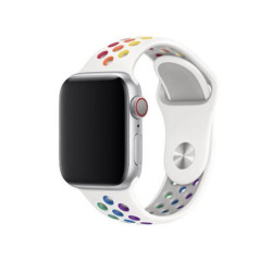 Smoothband Λουράκι Σιλικόνης με Pin & για Apple Watch 38 / 40mm - Χρώμα: Άσπρο / Πολύχρωμο