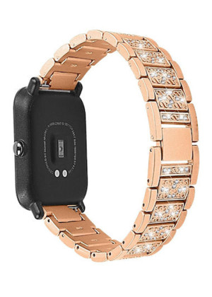 Μεταλλικό Λουράκι Strass Pattern για Apple Watch 42 / 44 / 45mm - Χρώμα: Χρυσό