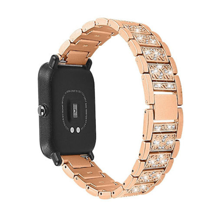 Μεταλλικό Λουράκι Strass Pattern για Apple Watch 42 / 44 / 45mm - Χρώμα: Χρυσό