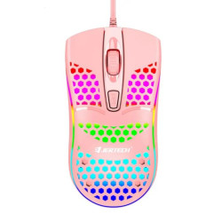 Jeqang JM-G102 Wired Mouse with RGB LED - Color: Pink
