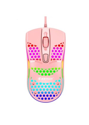 Jeqang JM-G102 Ενσύρματο Ποντίκι με RGB Φωτισμό - Χρώμα: Ροζ