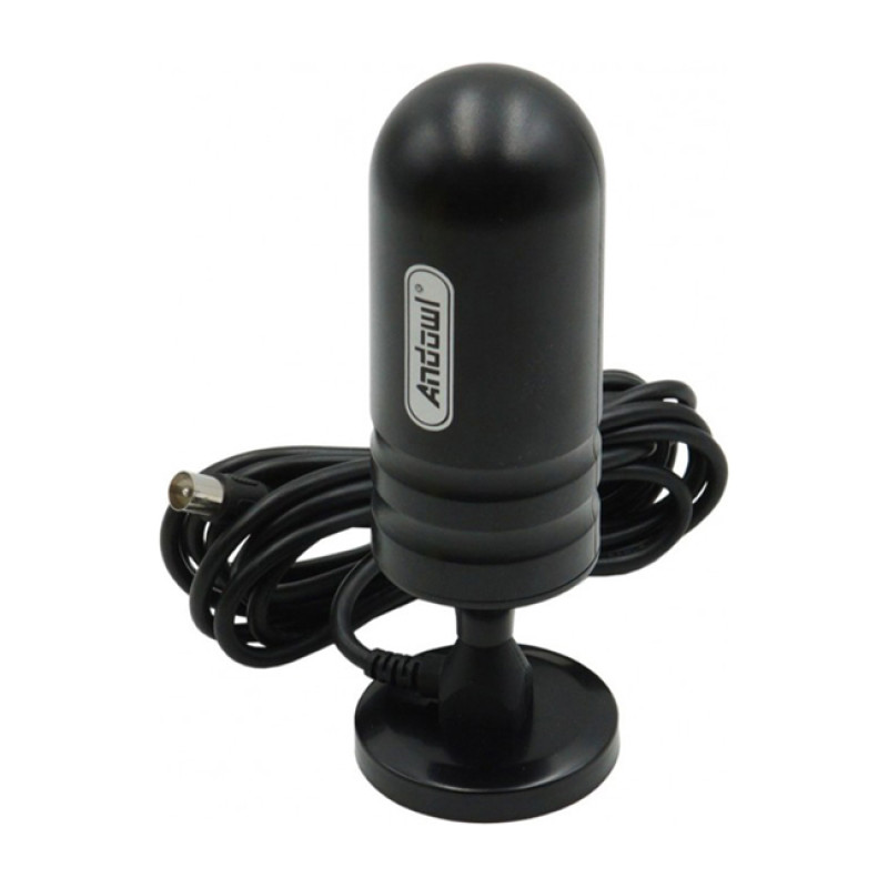 Andowl Q-A160 Εσωτερική Κεραία Τηλεόρασης (δεν απαιτεί τροφοδοσία) Σύνδεση με Ομοαξονικό (Coaxial) Καλώδιο Μαύρο