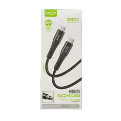 GREEN LYCA G-1086 Charging & Data Transfer Cable Type-C to Type-C 60W PD 5A 2m - Color: Black