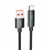 Hoco U125 Καλώδιο USB-A σε Type-C με Ψηφιακή Οθόνη LED 66W 5A 1.2m - Χρώμα: Μαύρο