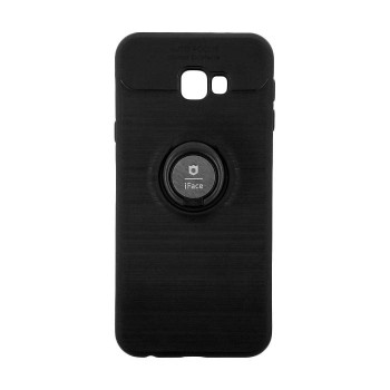 Θήκη Πλάτης Σιλικόνης iFace με Βάση Στήριξης για Samsung J415F Galaxy J4 Plus - Χρώμα: Μαύρο