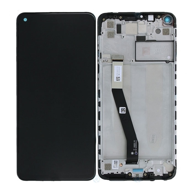 OEM Οθόνη LCD με Μηχανισμό Αφής και Πλαίσιο για Xiaomi Redmi Note 9 - Χρώμα: Μαύρο
