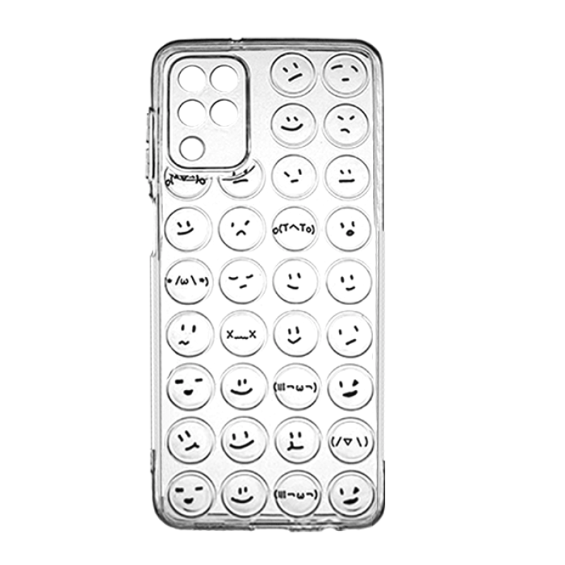 Θήκη Πλάτης Σιλικόνης για Samsung Galaxy A125F A12 με Emoji - Χρώμα: Διαφανής