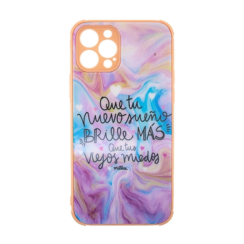 Θήκη Πλάτης Πλαστική με Σχέδια για Apple iPhone 12 Pro - Χρώμα: Πολύχρωμο Ροζ