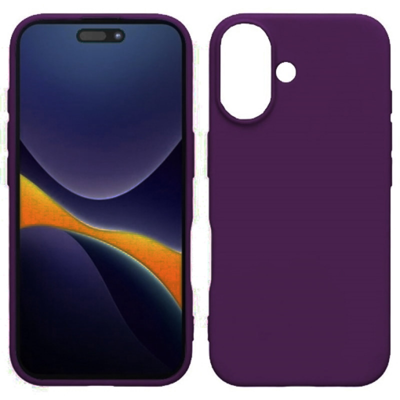 Θήκη Πλάτης Σιλικόνης Soft για Apple iPhone 16 - Χρώμα: Σκούρο Μώβ