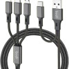 Budi (DC203T512B) 6-in-1 Καλώδιο Φόρτισης & Μεταφοράς Δεδομένων 2.4A - Χρώμα: Μαύρο