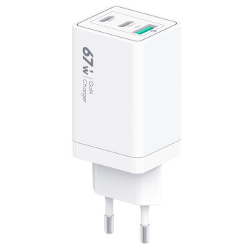 VIDVIE PLE242C Φορτιστής GaN με 1 Θύρες USB-A 22.5W & 2 Θύρες USB-C 67W Power Delivery - Χρώμα: Λευκό VIDVIE PLE242C Φορτιστής GaN με 1 Θύρες USB-A 22.5W & 2 Θύρες USB-C 67W Power Delivery - Χρώμα: Λευκό