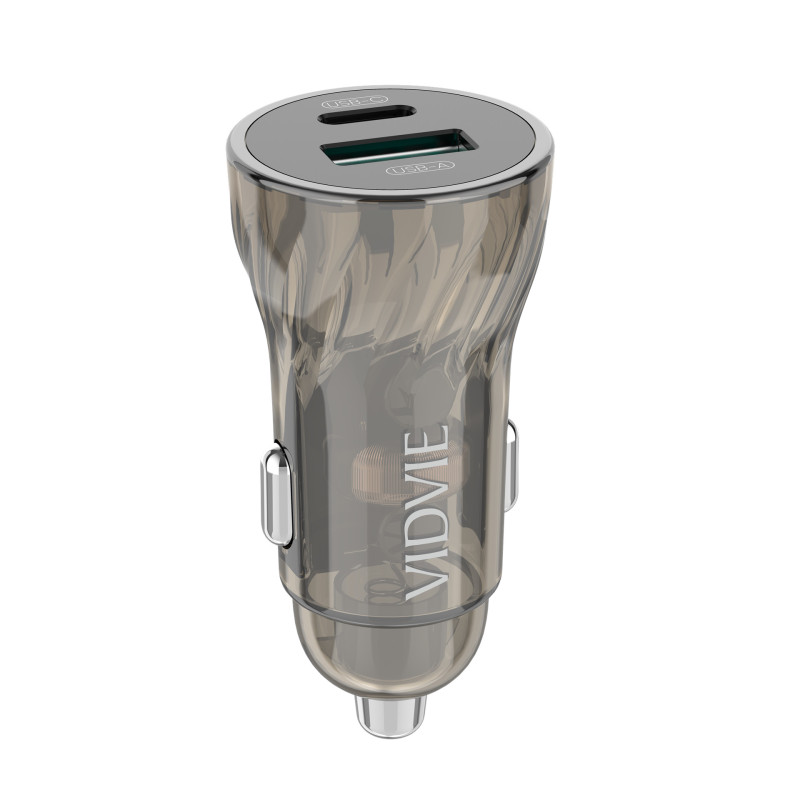 VIDVIE CC531 Φορτιστής Αυτοκινήτου με 30W Θύρα USB-A & 18W Θύρα USB Type-C με Καλώδιο Type-C - Χρώμα: Καφέ