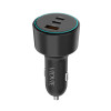 VIDVIE CC538 Φορτιστής Αυτοκινήτου με 60W Θύρα USB-A & 100W 2x Θύρες USB Type-C με 100W Καλώδιο Type-Cσε Type C - Χρώμα: Μαύρο