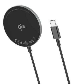 VIDVIE WLC1422 Ασύρματος Φορτιστής 15W (Qi Pad) & Καλώδιο USB-C - Χρώμα: Σκούρο Γκρι VIDVIE WLC1422 Ασύρματος Φορτιστής 15W (Qi Pad) & Καλώδιο USB-C - Χρώμα: Σκούρο Γκρι