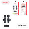 VEN-DENS VD-MIC009 Dual Ασύρματο Μικρόφωνο με Δέκτη, Βύσμα Type-C (2pcs) - Χρώμα: Μαύρο