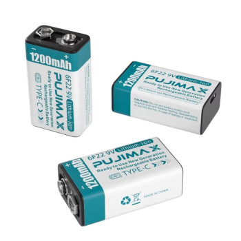 PUJIMAX 6F22 9V Lithium-ion Επαναφορτιζόμενη Μπαταρία 1200mAh (1τμχ) PUJIMAX 6F22 9V Lithium-ion Επαναφορτιζόμενη Μπαταρία 1200mAh (1τμχ)