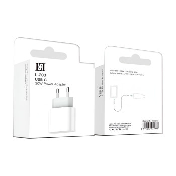 LOL L-203 Φορτιστής Χωρίς Καλώδιο με Θύρα USB-C 20W - Χρώμα: Λευκό