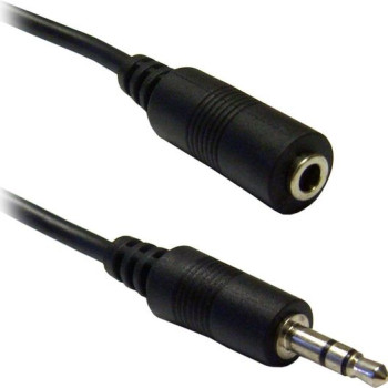 3.5mm Jack Male to 3.5mm Jack Female Cable 1.5m - Color: Black