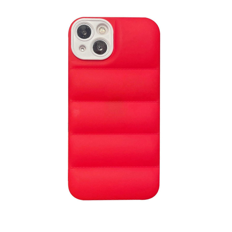 Θήκη Πλάτης Σιλικόνης Puffer Jacket για Apple iPhone 15 - Χρώμα: Κόκκινο