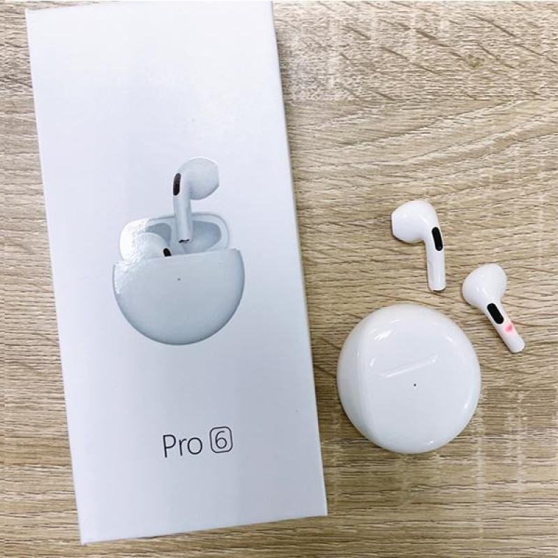 Earbuds Pro 6 Bluetooth V5.0 Ασύρματα Ακουστικά με Ενσωματωμένο Μικρόφωνο - Χρώμα: Άσπρο
