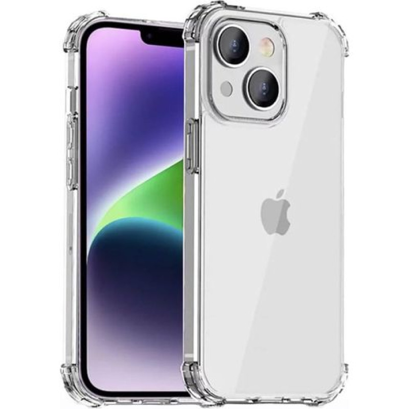 Θήκη Πλάτης Σιλικόνης Anti Shock για Apple iPhone 13 - Χρώμα: Διάφανο