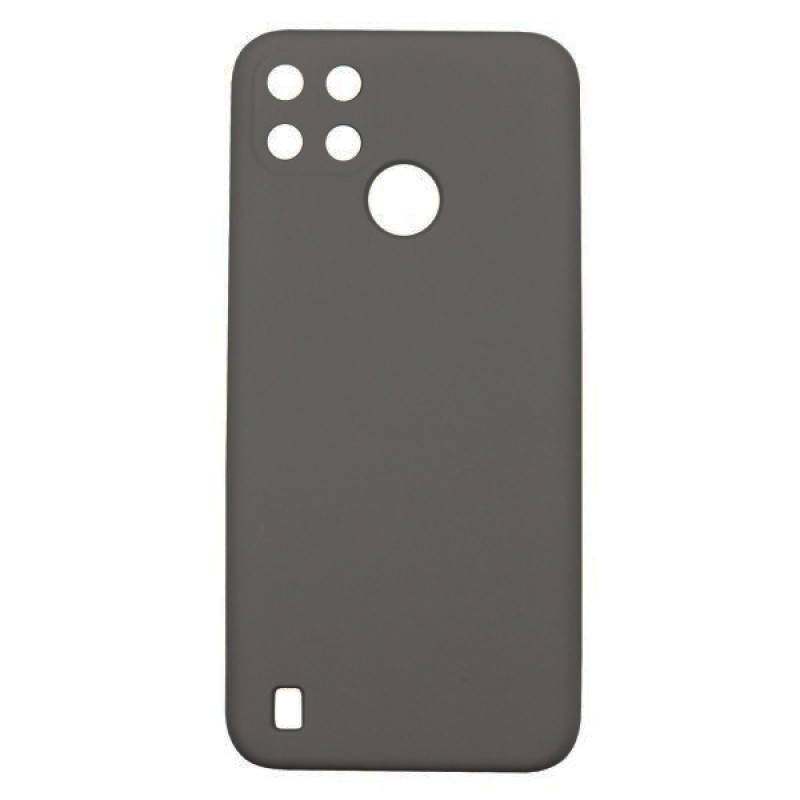 Θήκη Πλάτης Σιλικόνης Απλή για Realme C21Y/C25Y - Χρώμα: Σκούρο Γκρί