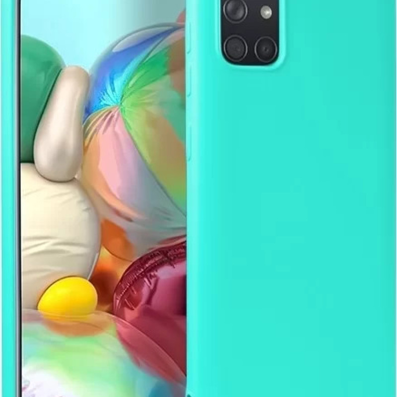 Θήκη Πλάτης Σιλικόνης Απλή για Samsung Galaxy S21 - Χρώμα: Τιρκουάζ