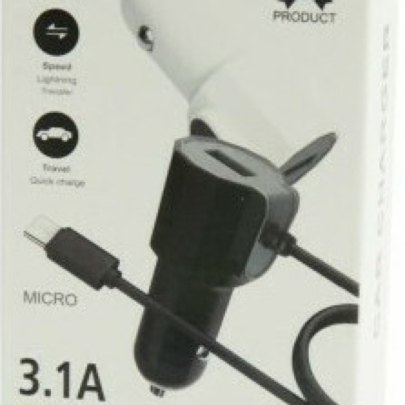 Andowl Φορτιστής Αυτοκινήτου με μία Θύρα USB μαζί με Καλώδιο micro-USB Χρώμα: Λευκό M2-0317A1