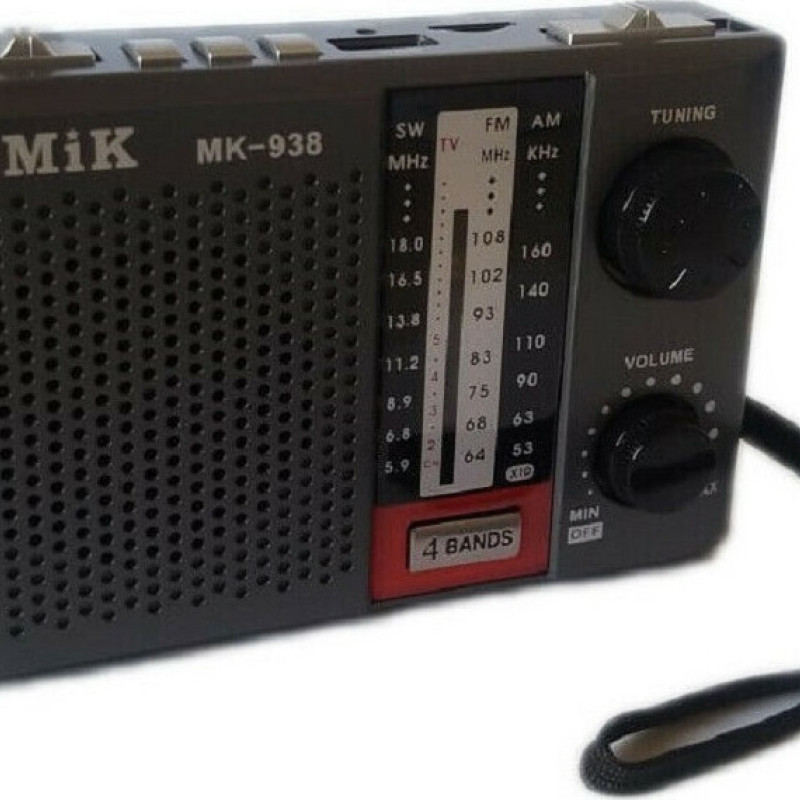 CMIK MK-938 Retro Φορητό Επαναφορτιζόμενο Ραδιόφωνο - Χρώμα: Μαύρο