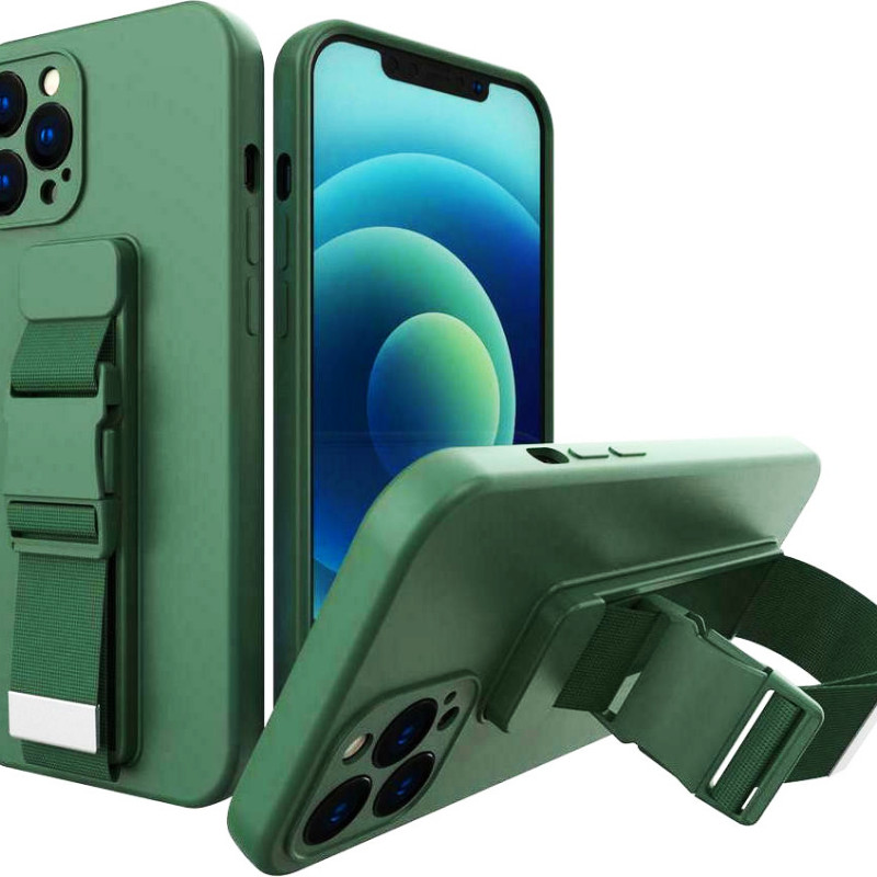 Θήκη Σιλικόνης Πλάτης με Ζώνη για iPhone 13 Pro Max - Χρώμα: Πράσινο