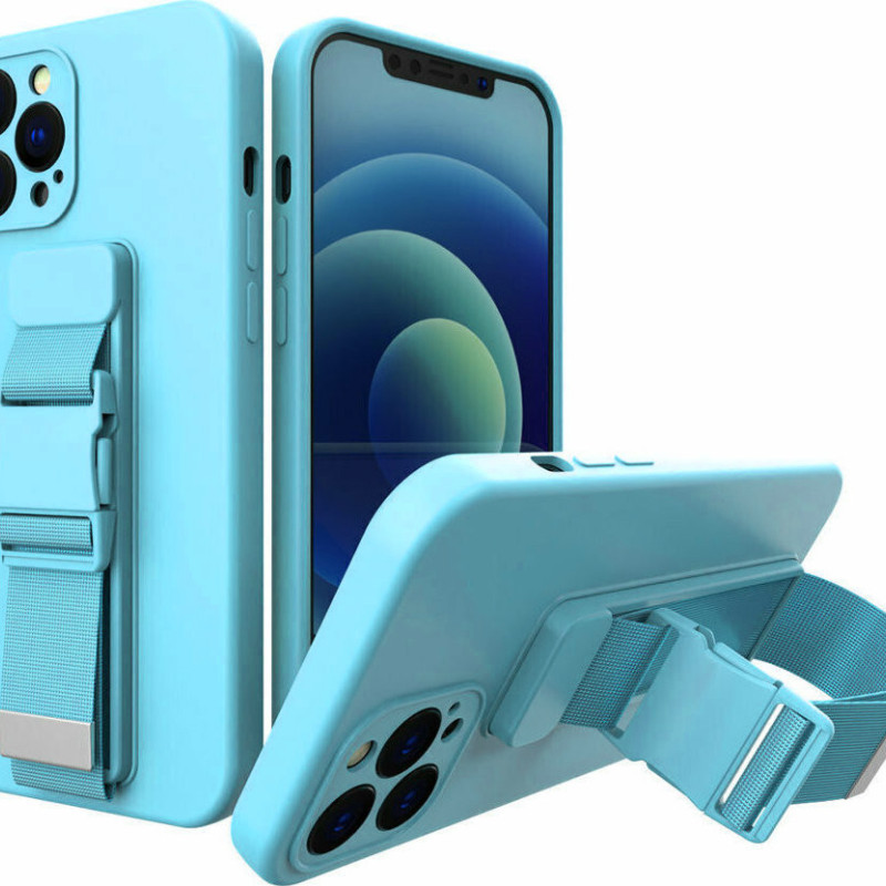 Θήκη Σιλικόνης Πλάτης με Ζώνη για iPhone 13 Pro Max - Χρώμα: Μέντα