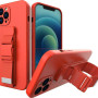Θήκη Hurtel Rope Back Cover Σιλικόνης για iPhone 12 Pro  - Χρώμα: Κόκκινο