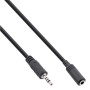 2.5mm Jack Male to 3.5mm Jack Female Cable 1.5m - Color: Black