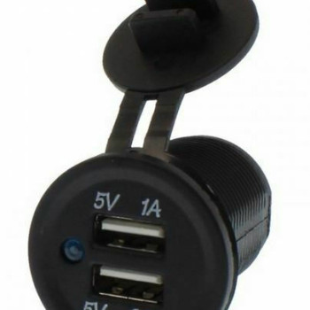 RCHANG W05237 Φορτιστής με 2X USB 5V/1A, 5V/2.1A - Χρώμα: Μαύρο