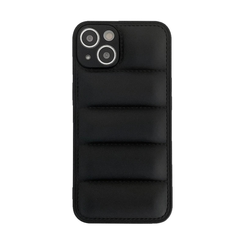 Θήκη Πλάτης Σιλικόνης Puffer Jacket για Apple iPhone 15 Pro Max - Χρώμα: Μαύρο