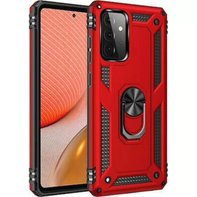 Σκληρή Θήκη Πλάτης Armor με Βάση Στήριξης για Samsung Galaxy S23 Ultra - Χρώμα: Κόκκινο