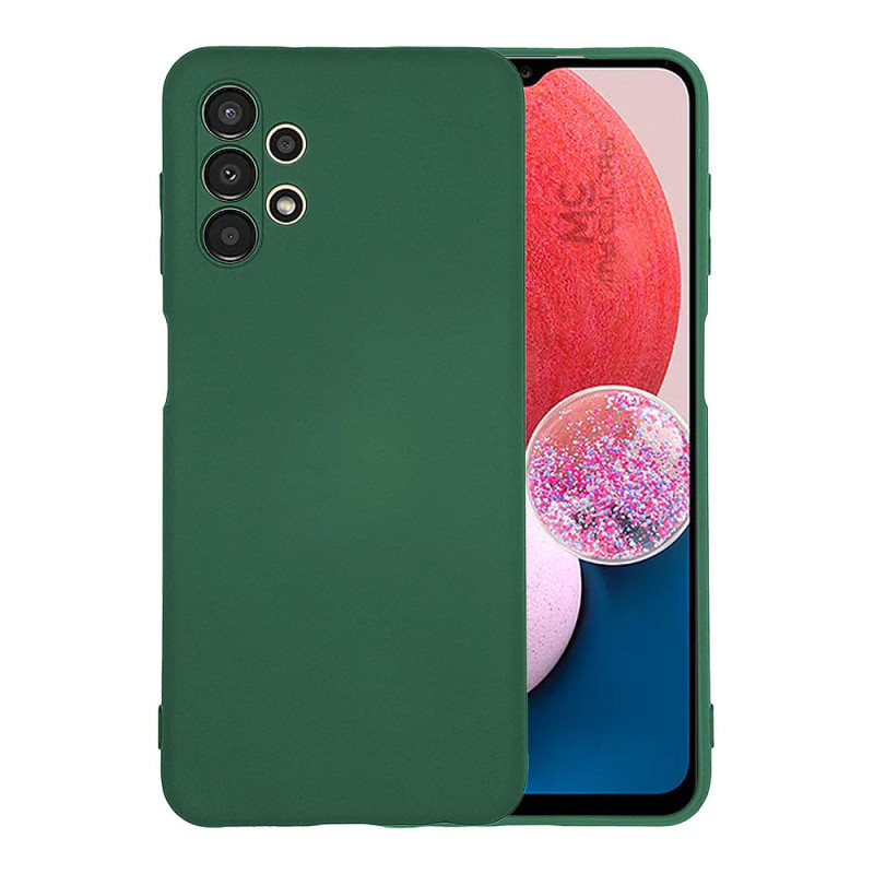 Θήκη Πλάτης Σιλικόνης Soft για Samsung Galaxy A13 4G - Χρώμα: Σκούρο Πράσινο