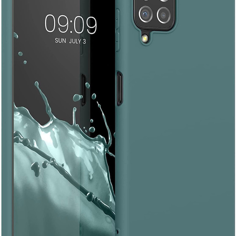 Θήκη Πλάτης Σιλικόνης Απλή για Galaxy A12 - Χρώμα: Πράσινο Σκούρο