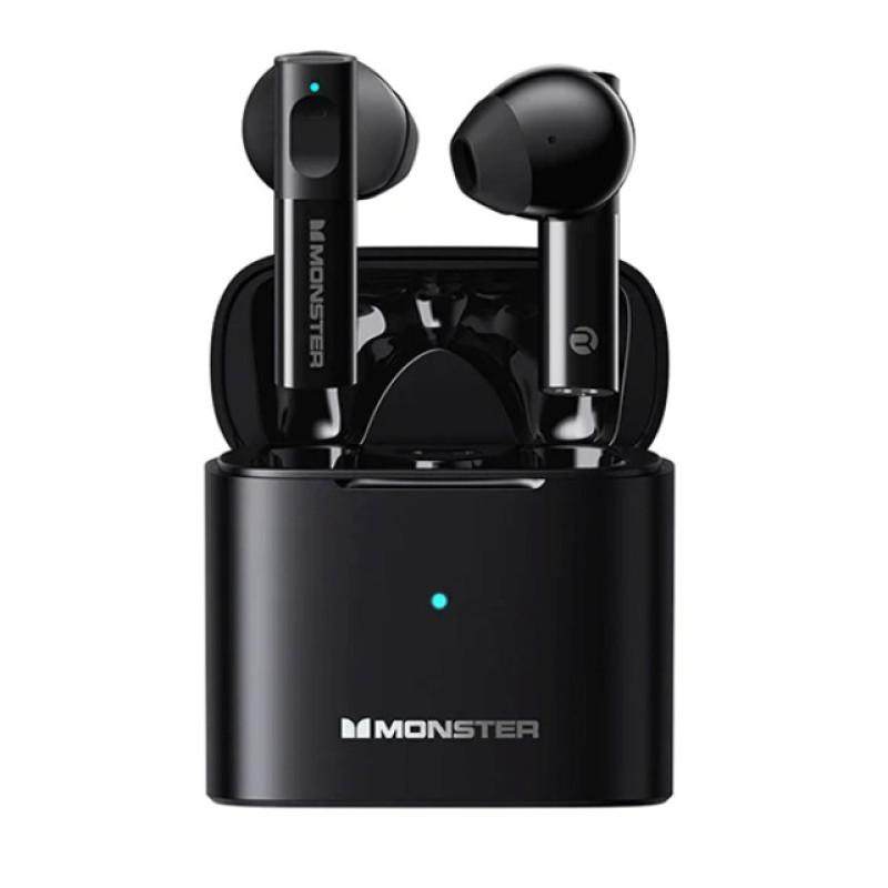 Monster XKT03 Earbud Bluetooth Handsfree Ακουστικά με Θήκη Φόρτισης - Χρώμα: Μαύρο