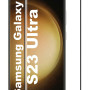 Full Cover Full Glue Curved Τζαμάκι Προστασίας Οθόνης για Samsung Galaxy S23 Ultra - Χρώμα: Μαύρο