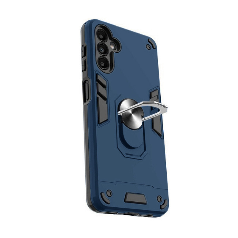 Σκληρή Θήκη Πλάτης Armor με Βάση Στήριξης για Samsung Galaxy A34 - Χρώμα: Σκούρο Mπλε