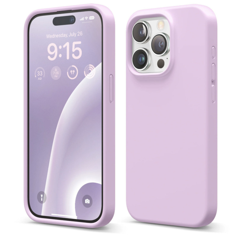 Θήκη Πλάτης Σιλικόνης Απλή για Apple iPhone 15 Pro Max - Χρώμα: Λιλά