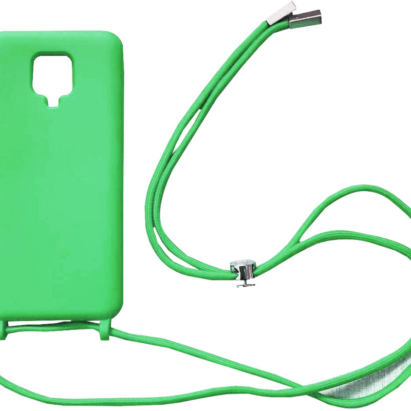 Θήκη Πλάτης Σιλικόνης με Λουράκι για Xiaomi Redmi Note 9S / 9 Pro - Χρώμα: Απαλό Πράσινο
