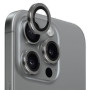 Full Glue Tζαμάκι Προστασίας Πίσω Κάμερας με Μεταλλικό Πλαίσιο για Apple iPhone 15 Pro / Pro Max - Χρώμα: Γκρι