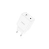 Hoco DC63 Φορτιστής Χωρίς Καλώδιο με 2 Θύρες USB-C 20W Power Delivery / Quick Charge 3.0 - Χρώμα: Λευκό
