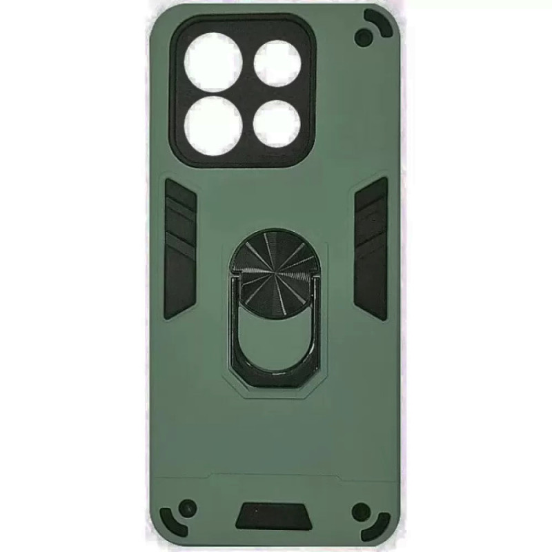 Σκληρή Θήκη Πλάτης Armor με Βάση Στήριξης για Xiaomi Redmi Note 13 Pro 4G - Χρώμα: Σκούρο Πράσινο